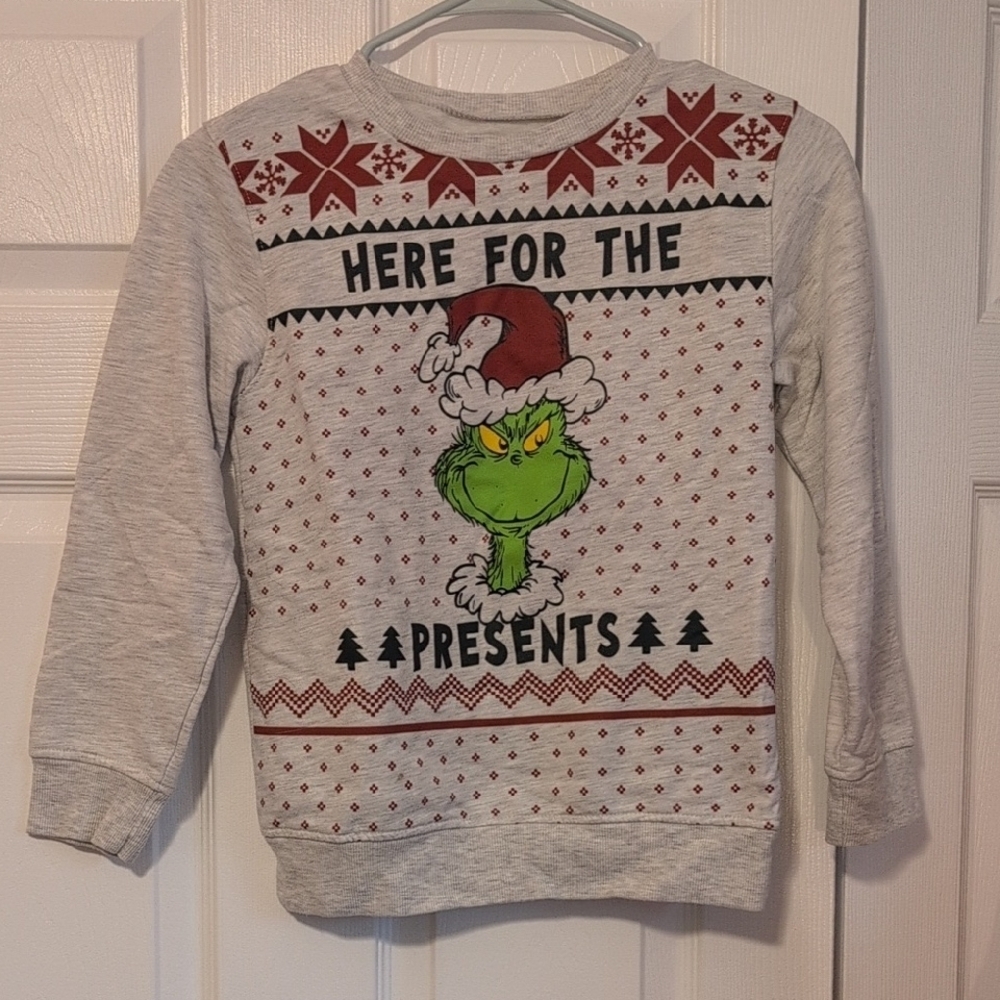 Dr. Seuss Grinch Kids Crewneck Christmas Sweatshirt